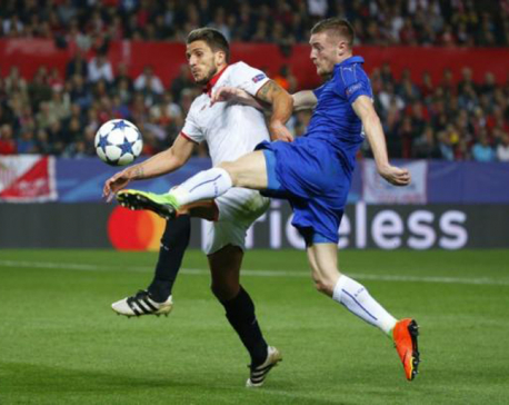 Vardy strike offers hope to embattled Leicester despite defeat by Sevilla
